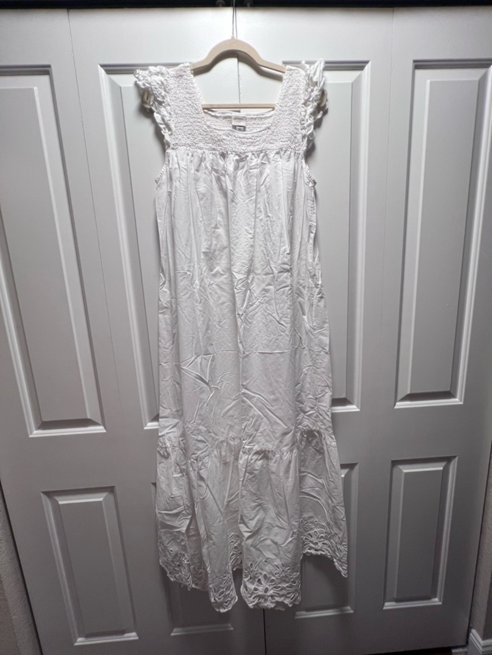 a new day White Smocked Top with Textured Eyelet